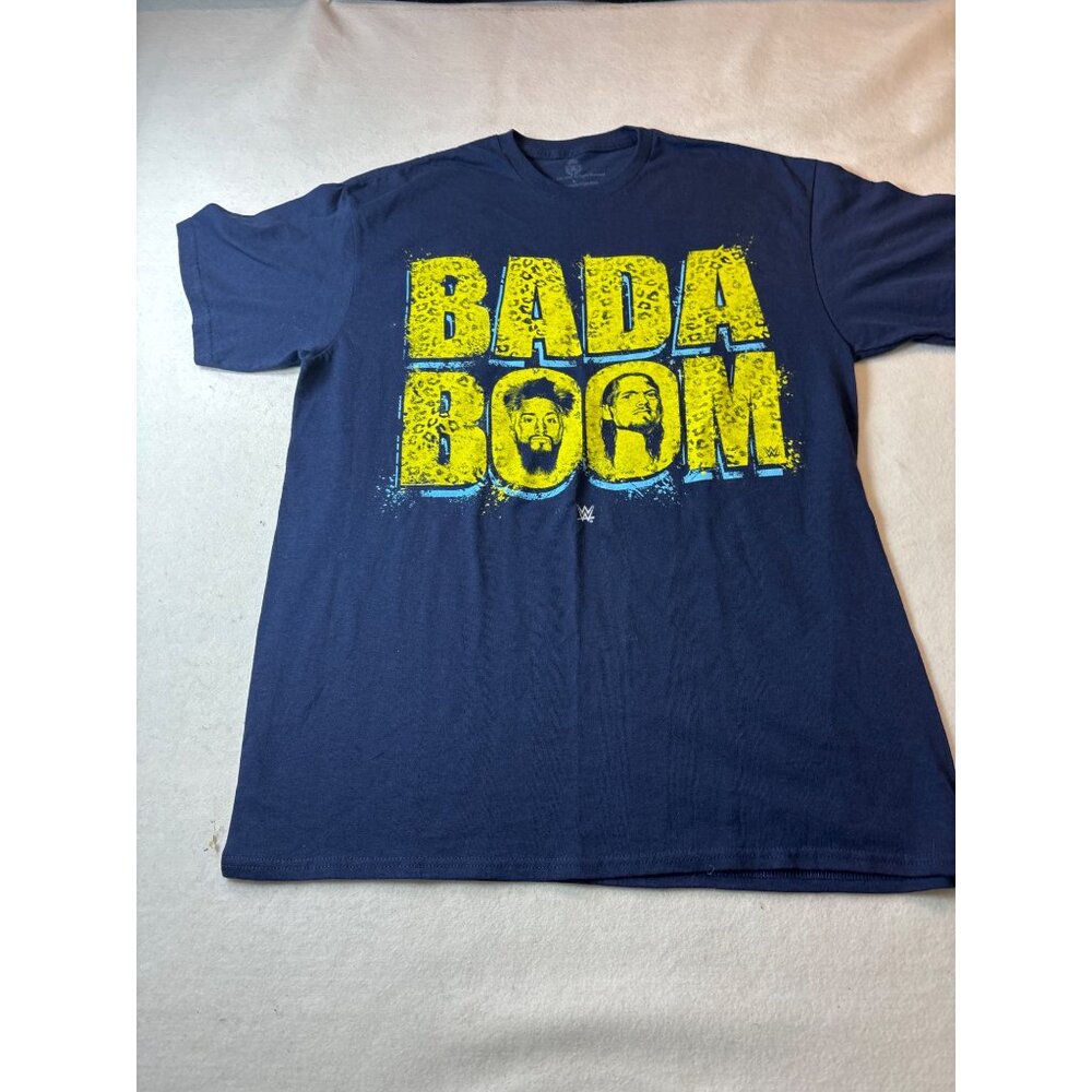 WWE Bada Boom Graphic T-Shirt Navy Blue Large Cotton Unisex